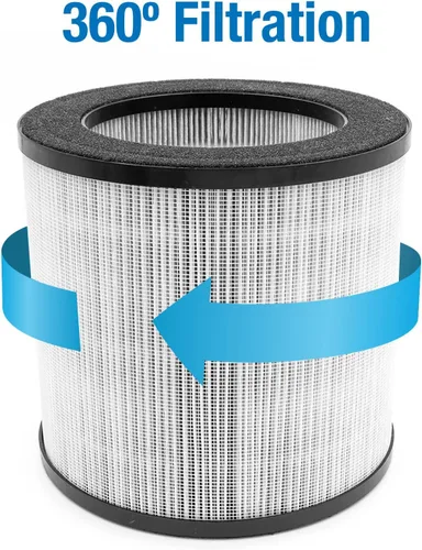 Vista 4 de Habitat Sistema de filtro de aire de filtración HEPA verdadero 150A(e), sensor de calidad del aire en tiempo real, cubre hasta 150 pies, elimina