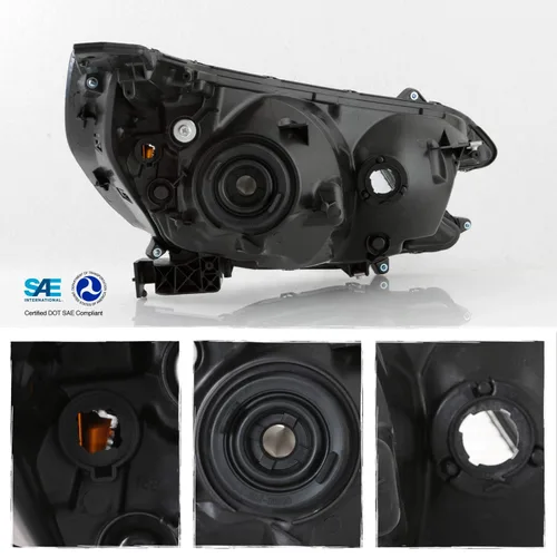 Vista 2 de AKKON - Compatible con Honda CR-V 2012 2013 2014 [tipo halógeno] repuesto de faro delantero izquierdo negro