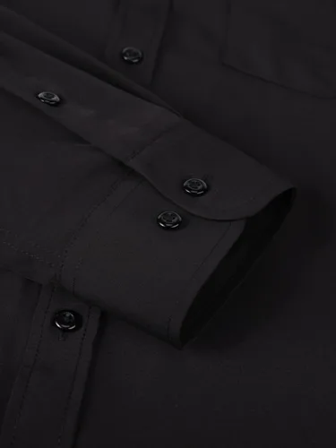 Vista 5 de corfty Camisa de vestir de manga larga para hombre, ajuste regular, elástica, sin arrugas, casual, con botones