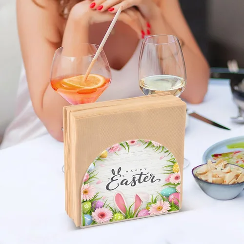 Vista 7 de senya Servilleteros de pie, soporte para servilletas de pie, fondo de Pascua, búsqueda de huevos, conejo para encimera de cocina, mesa de comedor