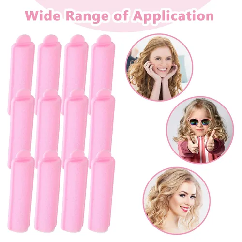 Vista 8 de Oruola 14 rodillos de espuma para el cabello, rodillos de pelo de 2.67 pulgadas para dormir, rizadores sin calor para cabello fino y fino, rodillos