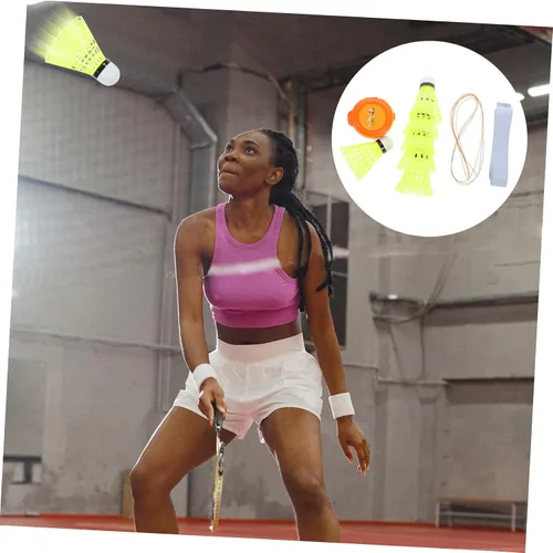 Vista 2 de 1 Unidades Entrenador de Tenis Rebotador Pelotas Bádminton Shuttlecock Máquina para un solo jugador Equipo de entrenamiento de bádminton portátil