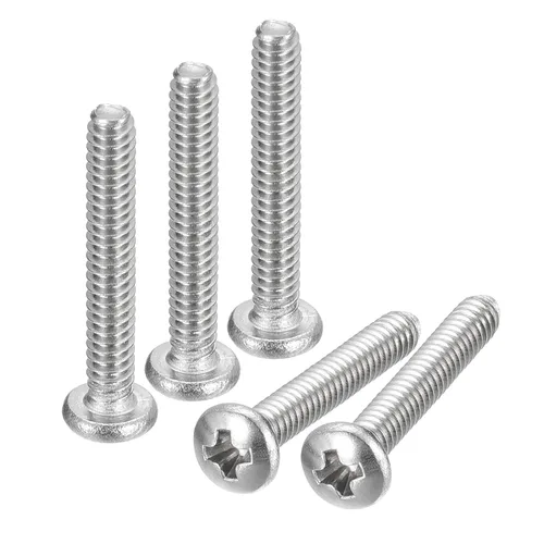 Vista 10 de uxcell Tornillos de máquina de cabeza redonda de 1/4-20x1, tornillo de acero inoxidable 304 18-8, accionamiento Phillips, totalmente roscado