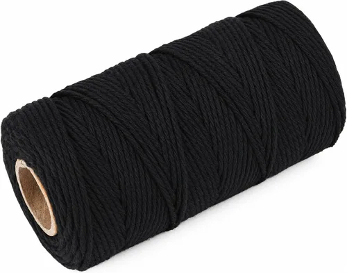 Vista 4 de G2PLUS Cuerda Negra, 2MM 328 Pies de Cuerda de Algodón Natural para Manualidades, Cuerda de Algodón Negra para Panaderos, Cuerda de Embalaje