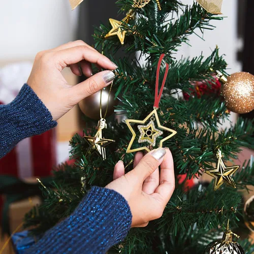 Vista 7 de 3 adornos colgantes para árbol de Navidad, decoración de árbol de Navidad de metal, para fiestas en interiores, hogar, familia, fiesta de mascotas