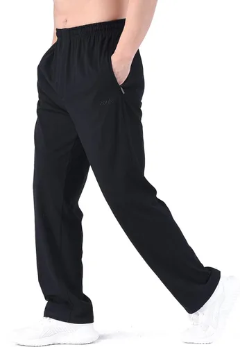 Vista 4 de Pantalones deportivos con cremallera frontal y parte inferior abierta para hombre