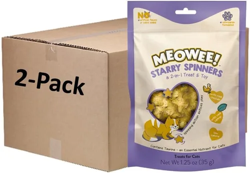 Vista 9 de MEOWEE! Starry Spinners - Golosina para gatos, 1.25 onzas, regalo 2 en 1 y juguete hecho con pollo real, hígado de pollo y hierba gatera, fomenta