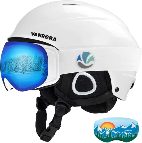 Vista 12 de VANRORA Juego de casco y gafas de esquí – Casco de snowboard con control de clima, lentes intercambiables, para hombres y mujeres