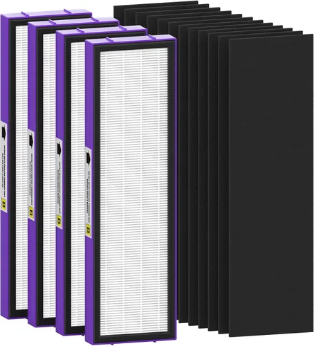 Vista 11 de Filtro B de repuesto HEPA transparente de humo compatible con AC4825 AC4300 AC4800 AC4900 AC4850, 2 filtros HEPA verdaderos y 6 prefiltros de carbón