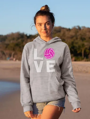 Vista 3 de Sudaderas con capucha para adolescentes y mujeres con diseño de voleibol