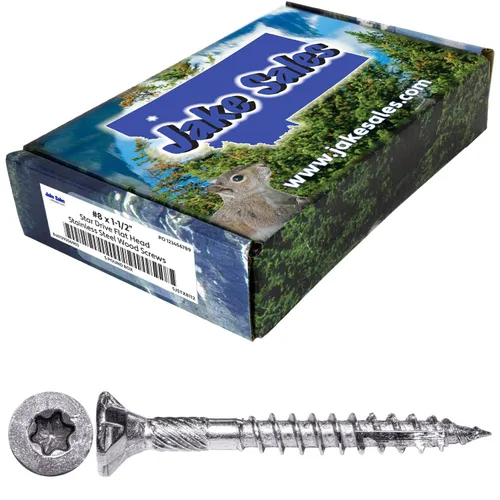 Vista 78 de 8 x 1 revestimiento exterior recubierto de bronce, tornillo de madera multiusos compatible con ACQ, cabeza plana Torx/Star Drive de 1 libra, 288
