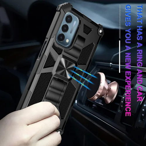 Vista 3 de Funda para Oneplus Nord N200 5G 2021, grado militar, cubierta probada contra caídas, soporte integrado compatible con soporte magnético