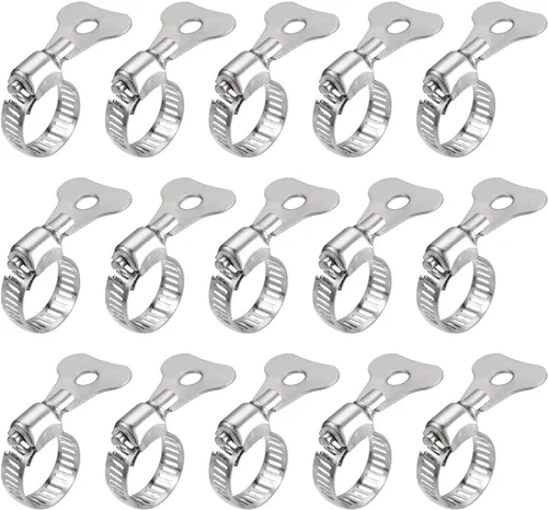 Vista 11 de uxcell Abrazadera de manguera de engranaje sin fin, 15 abrazaderas de manguera de acero inoxidable ajustables de 1 a 1 1/2 pulgadas para asegurar