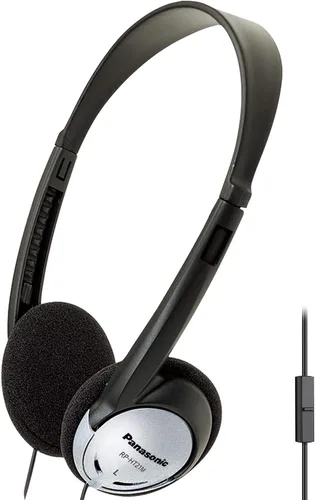 Vista 11 de Panasonic Auriculares ligeros con cable sobre la oreja con micrófono, sonido y XBS para extra graves, cable largo, conector de 3.5mm para teléfonos