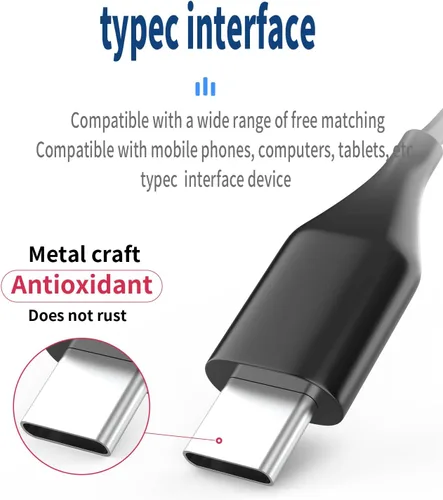 Vista 4 de Auriculares USB C tipo C Jack con cable (paquete de 2) con micrófono compatible con Samsung Galaxy S20 S21 S22 S23 Ultra Note 10 20 Z Flip Computer