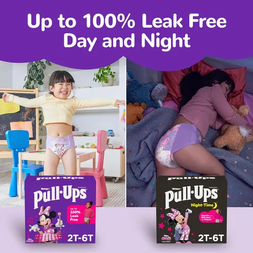 Vista 10 de Pull-Ups pañales de entrenamiento para la noche para niñas, 2T-3T, 68 unidades (el empaque pueden variar)