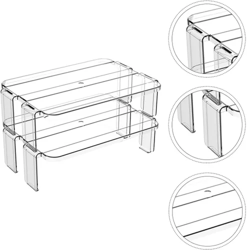 Vista 8 de Organizador de 2 piezas para nevera Lazy Susan, mini soporte para nevera, lado de almacenamiento del refrigerador