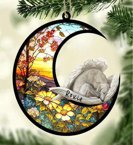Vista 91 de Atrapasoles conmemorativo personalizado para perros, adorno navideño de Airedale Terrier, recuerdo por pérdida de mascota, regalos conmemorativos