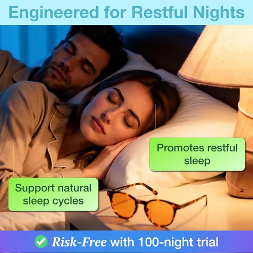 Vista 4 de Orange Blue Light Blocking Glasses for Better Sleep - 99.5% Premium Acetate Migraine Glasses for Women & Men