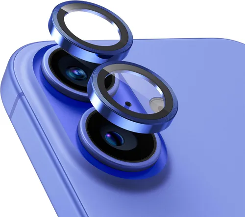 Vista 26 de UARMOR - Protector de lente de cámara compatible con iPhone 17, 16 y 16 Plus: vidrio templado 9H y cubierta de aluminio, transparente HD, kit