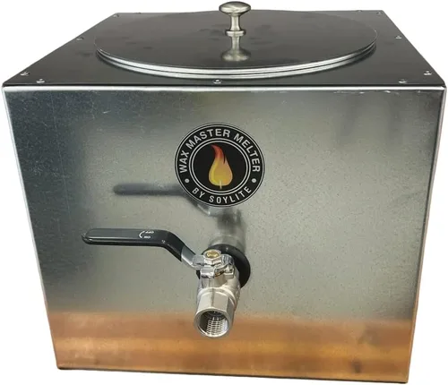 Vista 2 de Wax Master Melter - Derretidor de cera eléctrico profesional para fabricación de velas, construcción de acero inoxidable, válvula de control