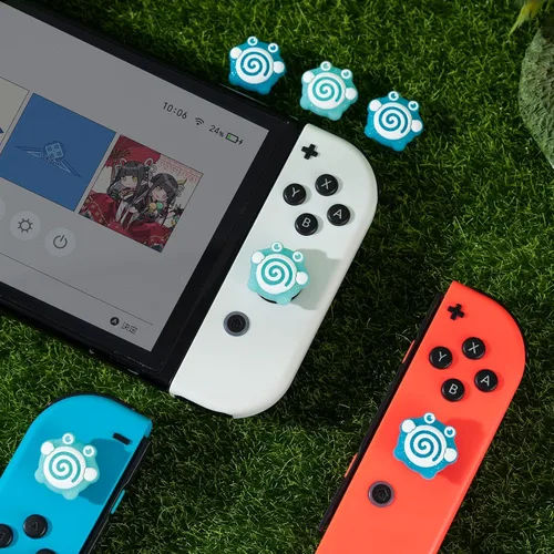 Vista 8 de WISHAVEN Lindas tapas Joycon de agarre para pulgar compatibles con Nintendo Switch Zelda, funda de silicona suave para Nintendo SwitchOLEDLite