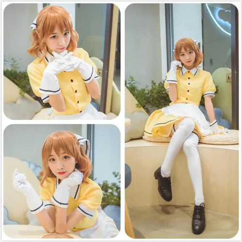 Vista 2 de S Kaho Hinata - Disfraces de cosplay de sirvienta azul, vestido de Lolita, uniformes, falda para adultos, escuela, niña, carnaval, fiesta