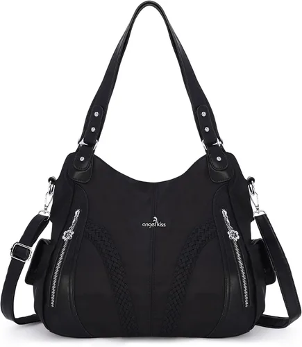 Vista 18 de Carteras y bolsos de mano para mujeres, bolso tote de moda, bolsos de hombro con asa superior, carteras tipo satchel de cuero sintético lavado