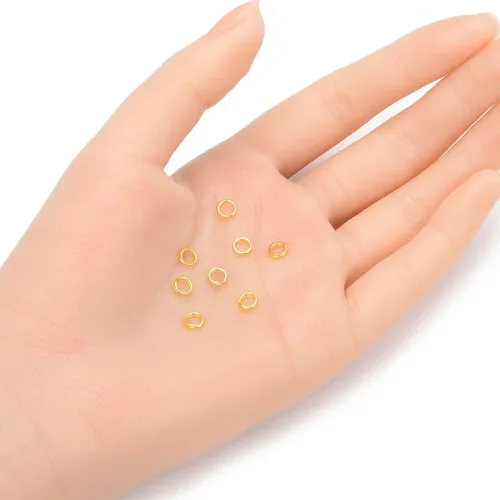 Vista 2 de Adabele - 20 anillos de salto divididos de plata de ley de oro real de Pequeño, chapado en oro amarillo de 18 quilates de plata 925 redonda de doble