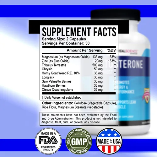 Vista 6 de Real Science Nutrition Daily Boost - Potenciador de testosterona para hombres, suplemento más fuerte para el crecimiento muscular, culturismo