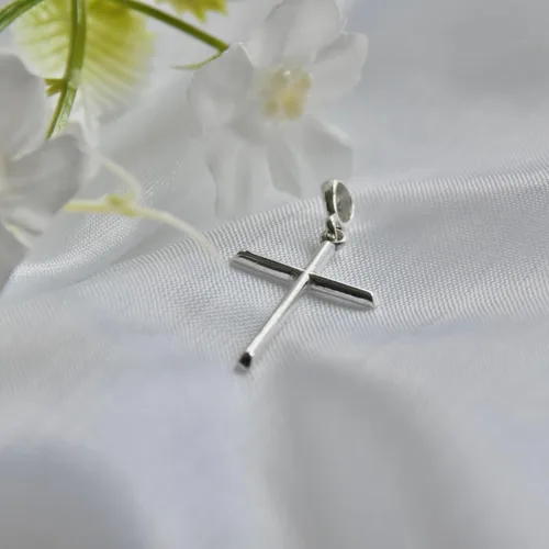 Vista 3 de Cruz de plata de ley 925 colgante minimalista religioso unisex joyería