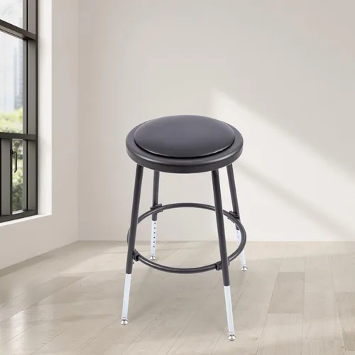 Vista 2 de Stand Up Desk Store Taburete apilable de altura ajustable para oficina y oficina (negro)