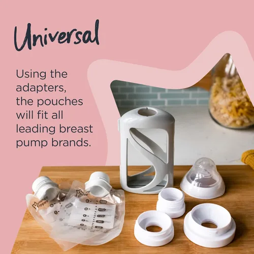Vista 3 de Contenedor de bolsa con boquilla de fluido lento Tommee Tippee. , 3 Count, Transparente