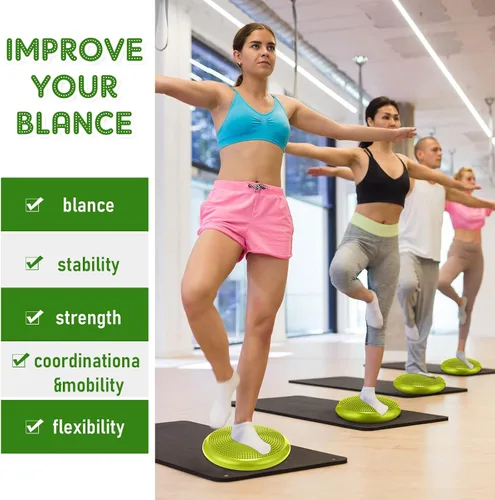 Vista 4 de Jerify 4 Piezas Cojín de Equilibrio Inflable Flexible para Asiento de Balance, Almohadilla de Estabilidad, Disco de Equilibrio, Asiento Sensorial