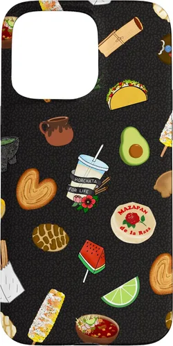 Vista 30 de Funda para iPhone 14 Pro Black Antojitos Mexican Food Latino Tacos Pan Dulce