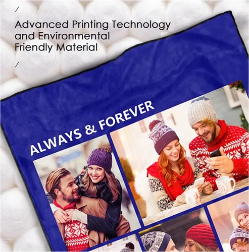Vista 2 de Mantas de fotos personalizadas con mis propias fotos, manta de franela de forro polar, mantas de vellón para sofá/cama, mantas personalizadas