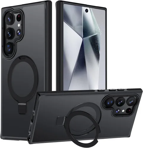 Vista 55 de Funda para Samsung Galaxy S24 Plus, soporte de anillo magnético ajustable [compatible con Magsafe], [protección a prueba de golpes de grado militar]
