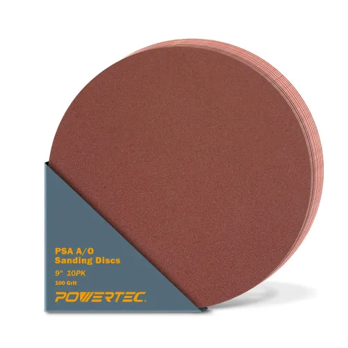 Vista 8 de POWERTEC 10 discos de lijado PSA de grano 60 de 9 pulgadas, papel de lija autoadhesivo de 9 pulgadas, para paneles de yeso, carpintería, pintura