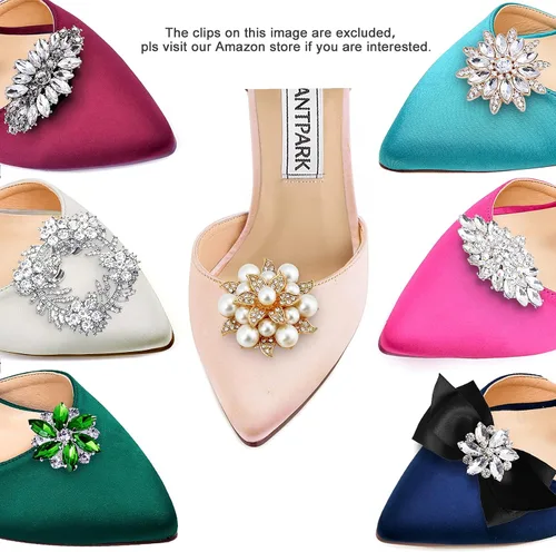 Vista 7 de ELEGANTPARK HC1901 - Zapatos de tacón alto para mujer, con puntera puntiaguda, de satén, para boda, novia, fiesta de noche, zapatos de vestir
