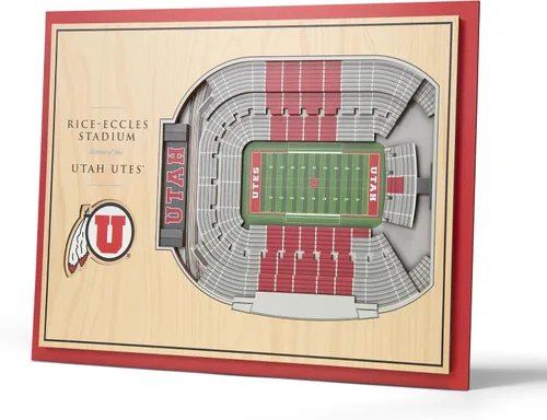 Vista 15 de YouTheFan - Póster para pared de la NCAA, vista de estadio en 3D de 5 niveles, Marrón