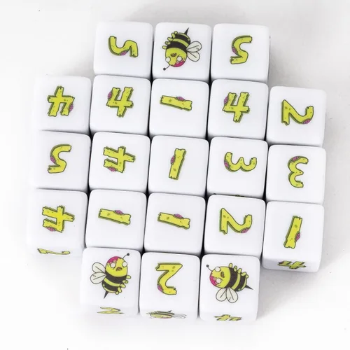 Vista 26 de Juego de 10 dados D6 de 16 mm, juego de dados blancos de 6 lados para juegos de mesa RPG A-white