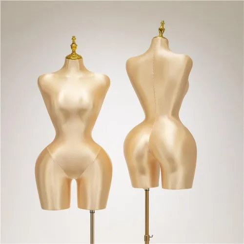 Vista 6 de Maniquí femenino grande con soporte ajustable de cuerpo completo, torso de forma de vestido para tienda de ropa al por menor y exhibición