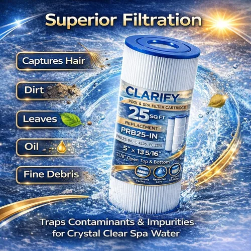 Vista 3 de CLARIFY Cartucho de filtro para bañera de hidromasaje de instalación directa, reemplace C-4326, PRB25-IN, FC-2375, FC-2370, 3005845, 17-2327