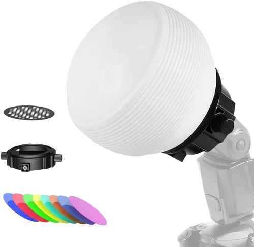 Vista 10 de Juego de Difusor de Flash para Iluminación Fotográfica, Kit Profesional de Flash LENSGO Paquete de Modificador de Difusor de Flash Cúpula