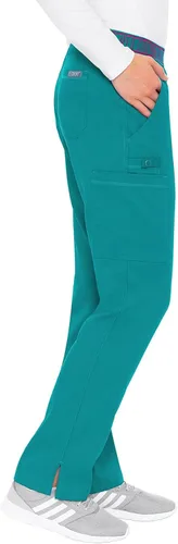 Vista 3 de Med Couture Pantalón de yoga para mujer con 7 bolsillos, cintura de punto acanalado ultrasuave y tecnología elástica de 2 vías, MC7739