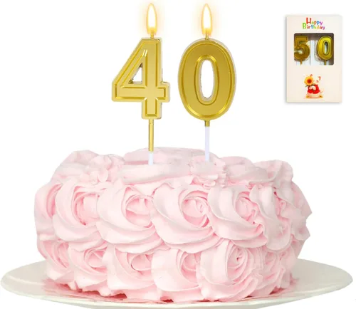 Vista 9 de Vela de 10 cumpleaños número 10, vela dorada de 10 cumpleaños niño niña décimo pastel para cumpleaños de diez años, boda, aniversario, fiesta