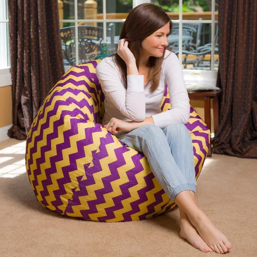 Vista 4 de Silla Puff Grande y Cómoda: Sillones Puff Posh Grandes con Funda Extraíble para Niños, Adolescentes y Adultos - Muebles de Tela de Poliéster