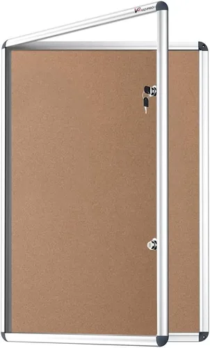 Vista 11 de Viz-pro tablón de anuncios con marco de aluminio clase 1, a prueba de alteraciones, con cerradura, Azul