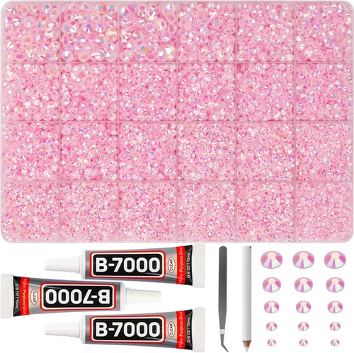 Vista 14 de 11000Pcs Silver Clear Rhinestones Bedazzling Kit, Bedazzled Gems Flatback