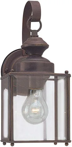 Vista 7 de Sea Gull Lighting 8257-12 Jamestowne - poste farol con cristal biselado transparente, 17 pulgadas, color negro, 8457-12, 100.00watts, 120.00 volts